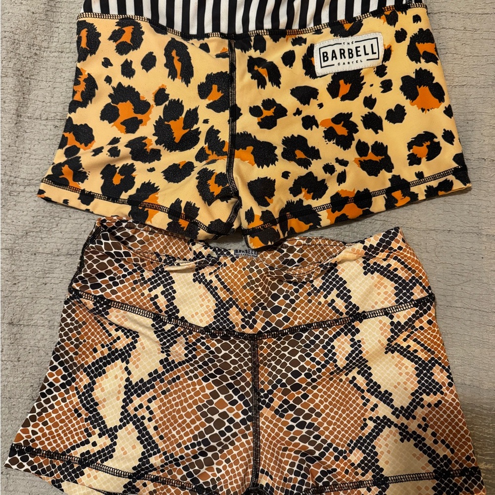 Women's Leopard and Snake Print Athletic Shorts